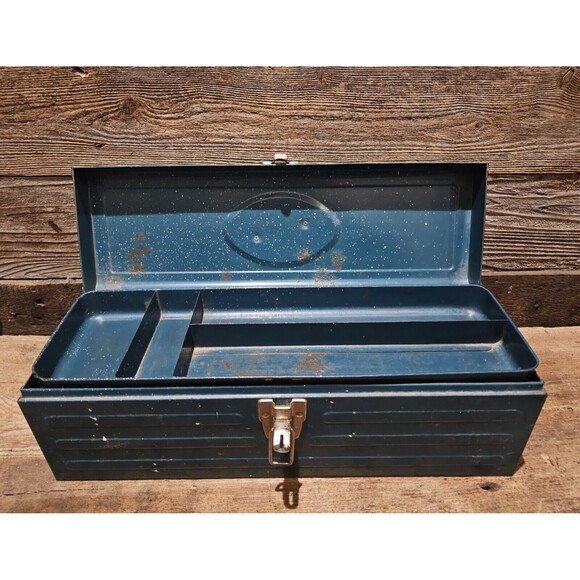 Antique/Vintage Union Steel Chest Corporarion Toolbox/Fishingbox Made In USA - Picture 9 of 11